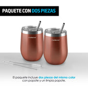 Vaso Térmico para Café y Vino Acero Inoxidable 2 Piezas Redlemon Technology México
