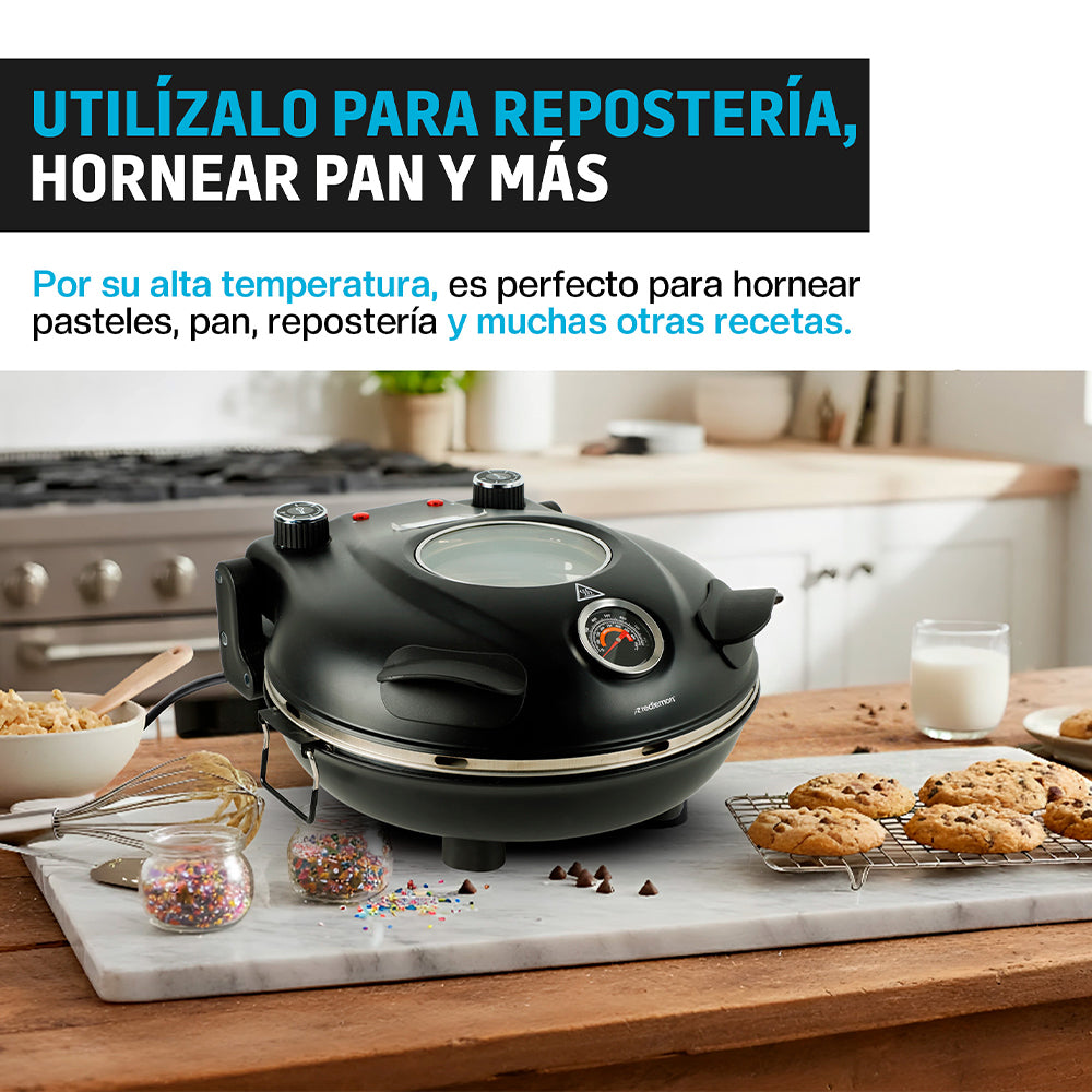 Horno Eléctrico para Pizza de 30 cm con Piedra Cerámica — funciones y uso