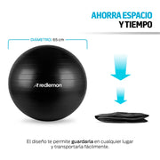 Pelota Pilates Yoga Fitness 65 Cm Con Bomba de Aire Redlemon Technology México