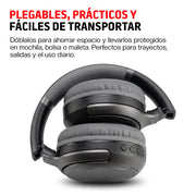 Audífonos Bluetooth Inalámbricos HD Diadema Aux. 3.5mm