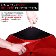 Paraguas Invertido de Doble Capa con Mango en C, 100 cm — medidas y especificaciones
