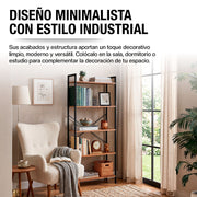 Librero de 5 Niveles Ajustables de Madera y Acero — funciones y uso