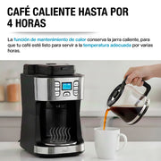 Cafetera Programable con Molino Integrado para 12 Tazas — funciones y uso