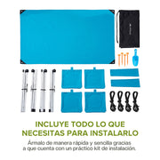 Toldo para Playa Portátil 3 x 3 m Carpa con Protección UV Resistente al Viento