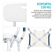 Silla para Regadera, Baño y Ducha para Adulto Mayor, Hasta 150 Kg