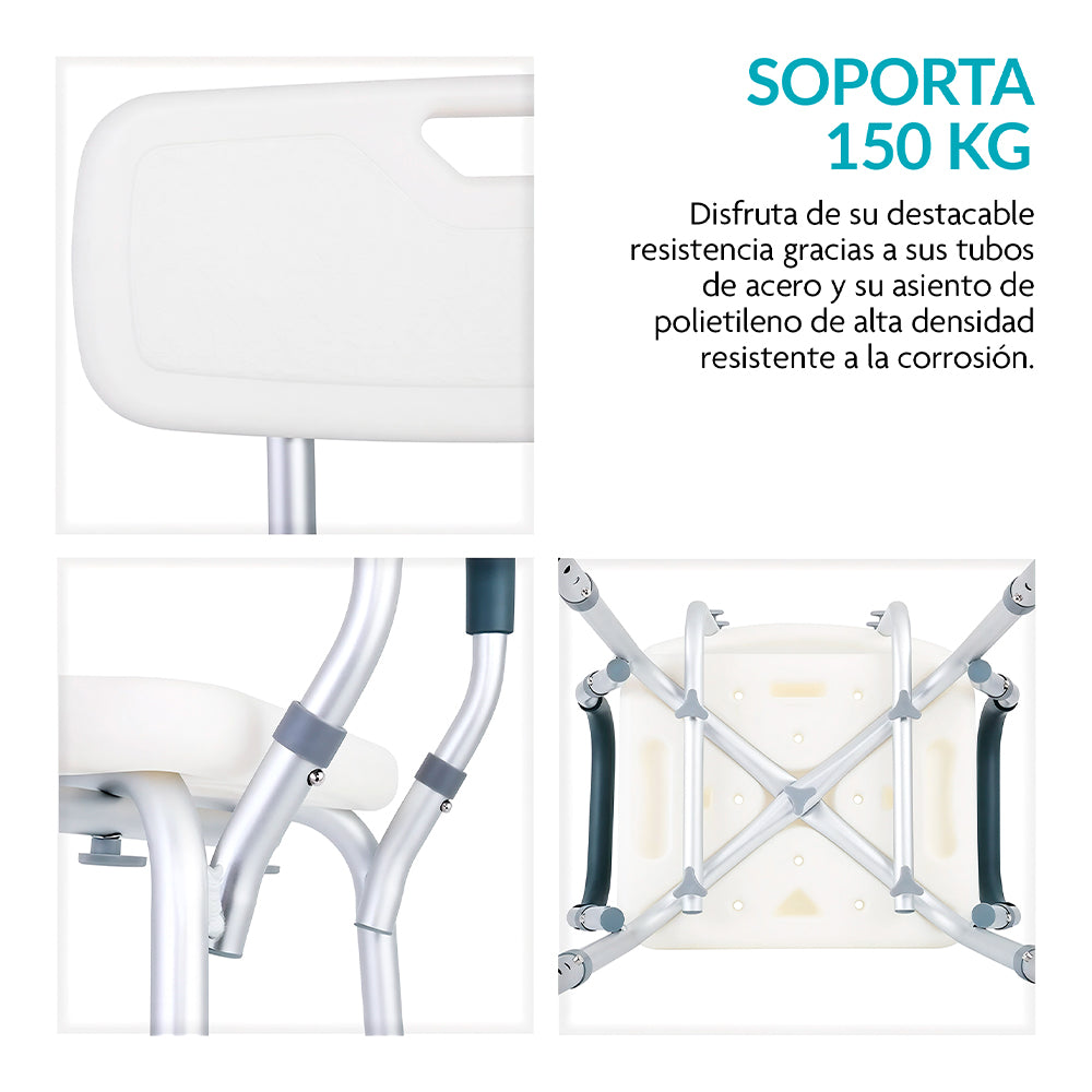 Silla para Regadera, Baño y Ducha para Adulto Mayor, Hasta 150 Kg