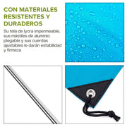Toldo para Playa Portátil 3 x 3 m Carpa con Protección UV Resistente al Viento