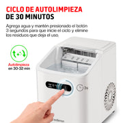 Máquina de Hielo, Fabrica 8 Cubos en 8 Minutos y 10 kg en 24 h