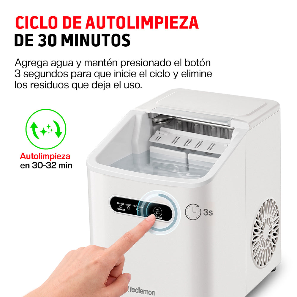 Máquina de Hielo, Fabrica 8 Cubos en 8 Minutos y 10 kg en 24 h