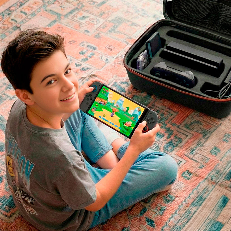 Funda Rígida para Nintendo Switch y Switch 2 con Compartimentos — medidas y especificaciones