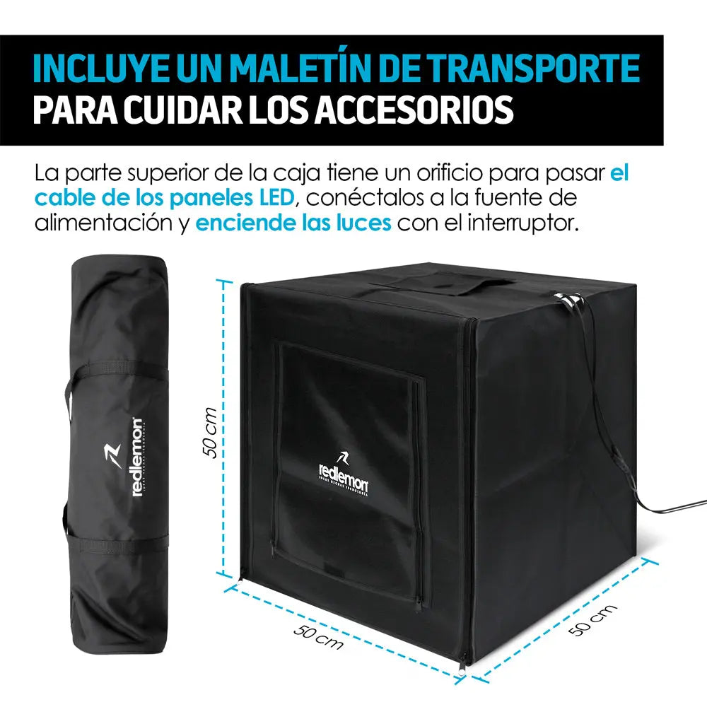 Caja de Luz para Fotografía Profesional (50x50x50 cm) Redlemon Technology México