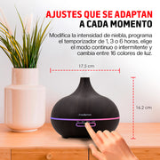 Humidificador y Difusor Ultrasónico 550 ml con Control Remoto — medidas y especificaciones