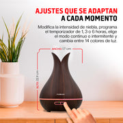 Humidificador y Difusor de Aceites Control Remoto Luz LED 400ml