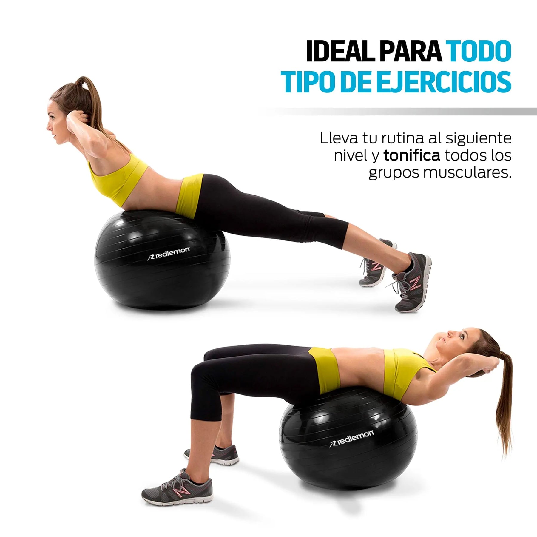 Pelota Pilates Yoga Fitness 65 Cm Con Bomba de Aire Redlemon Technology México