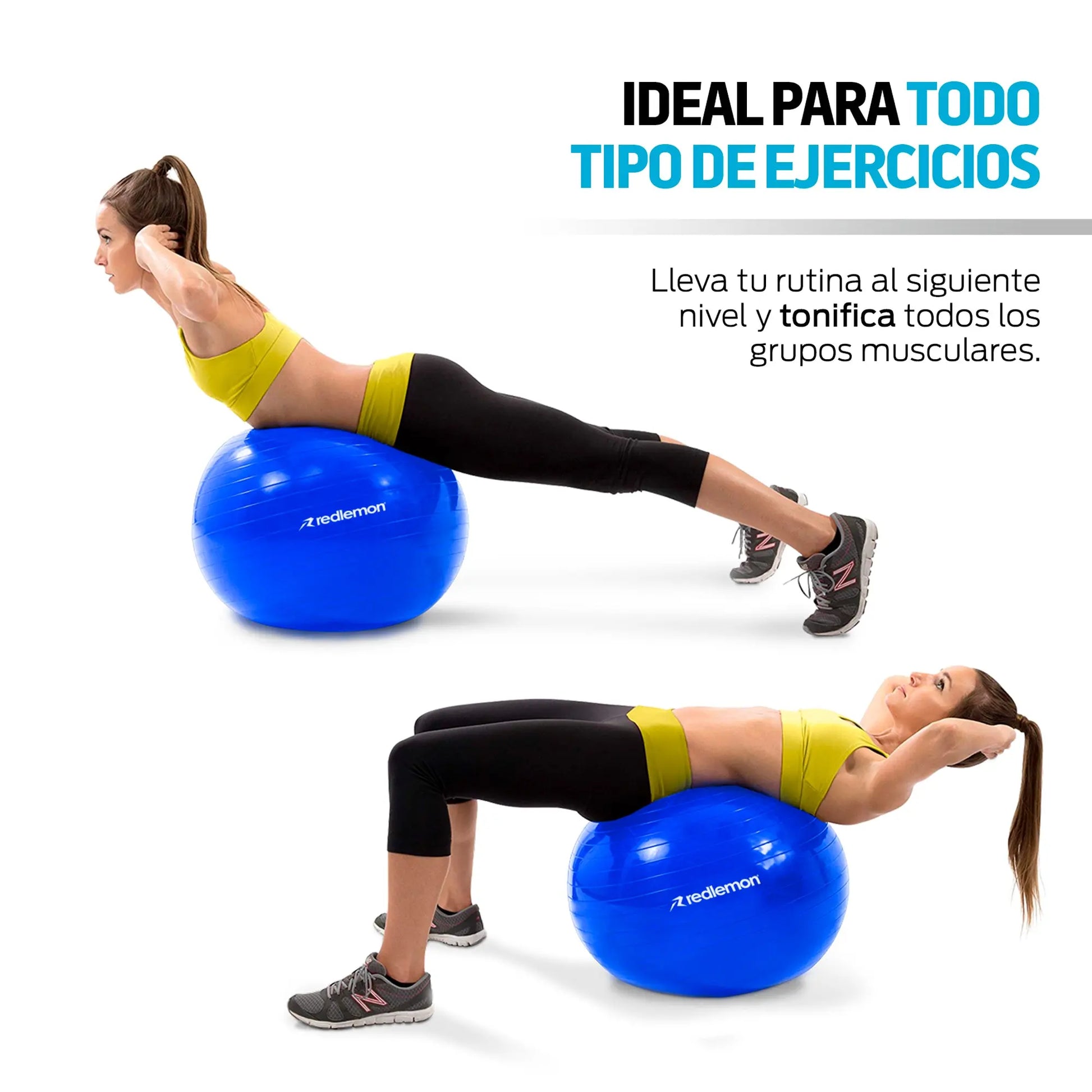 Pelota Pilates Yoga Fitness 65 Cm Con Bomba de Aire Redlemon Technology México