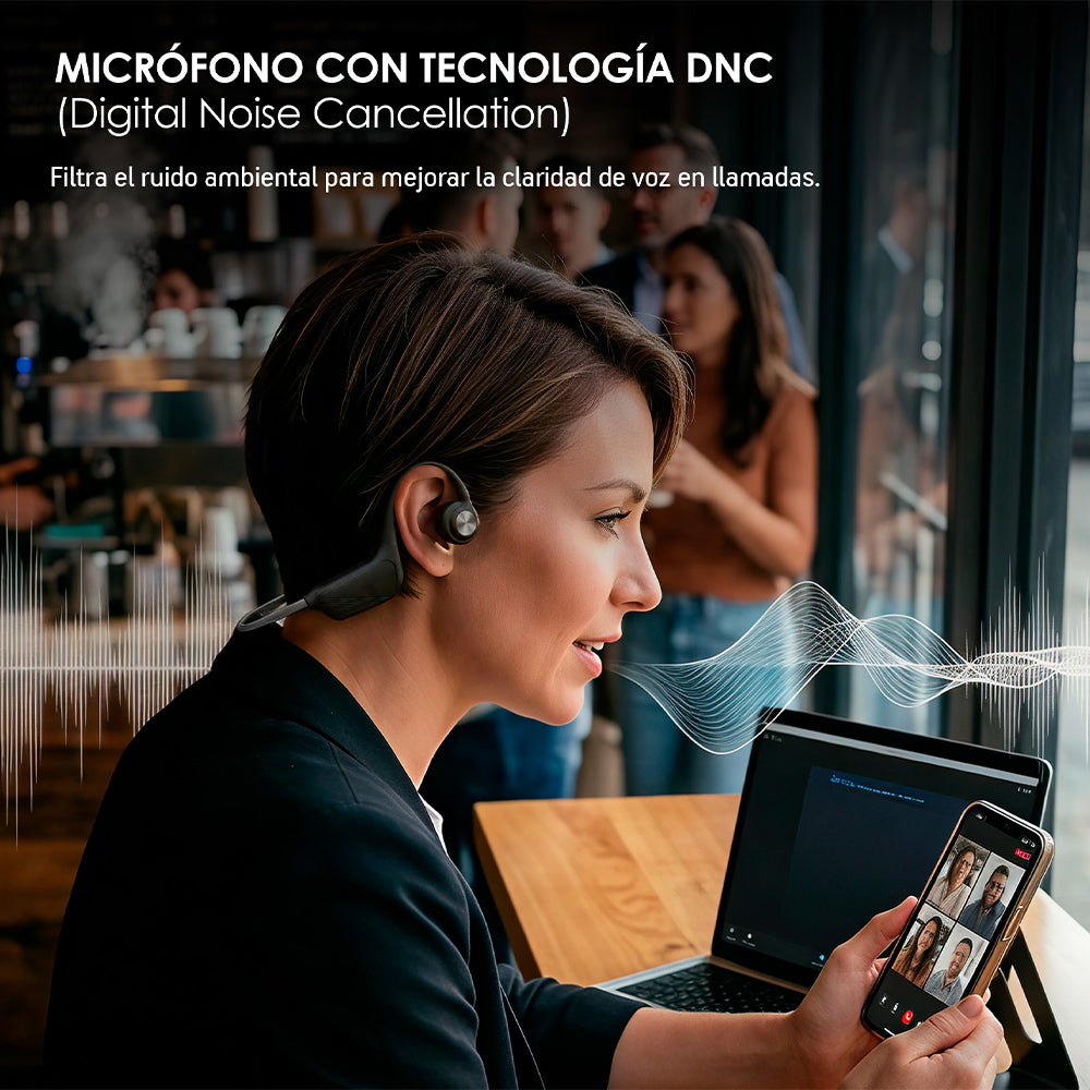 Audífonos de Conducción Ósea Deportivos Open Ear Bluetooth 5.4 y MP3 32GB Resistencia IPX8