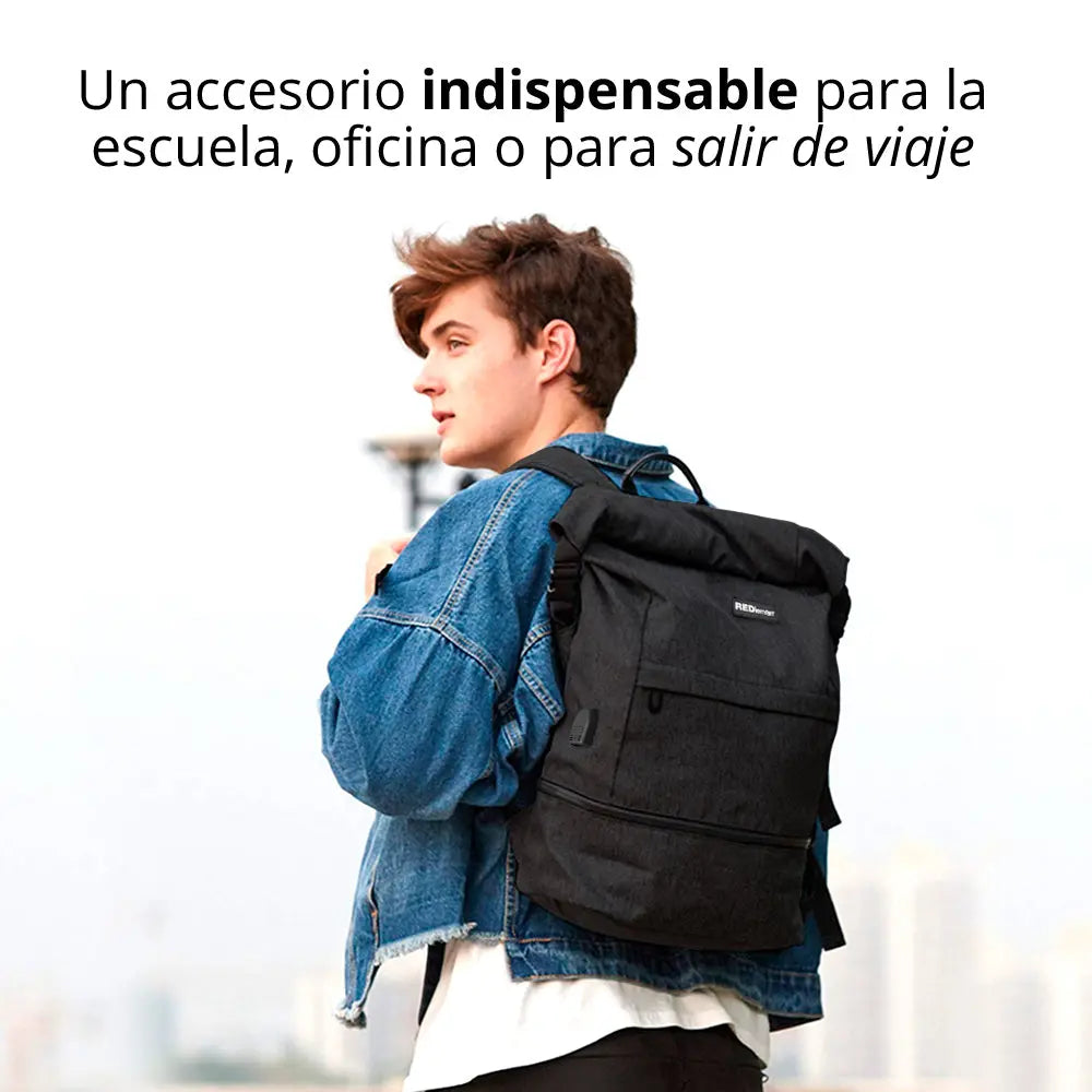 Mochila Antirrobo Enrollable Impermeable Campamento Redlemon