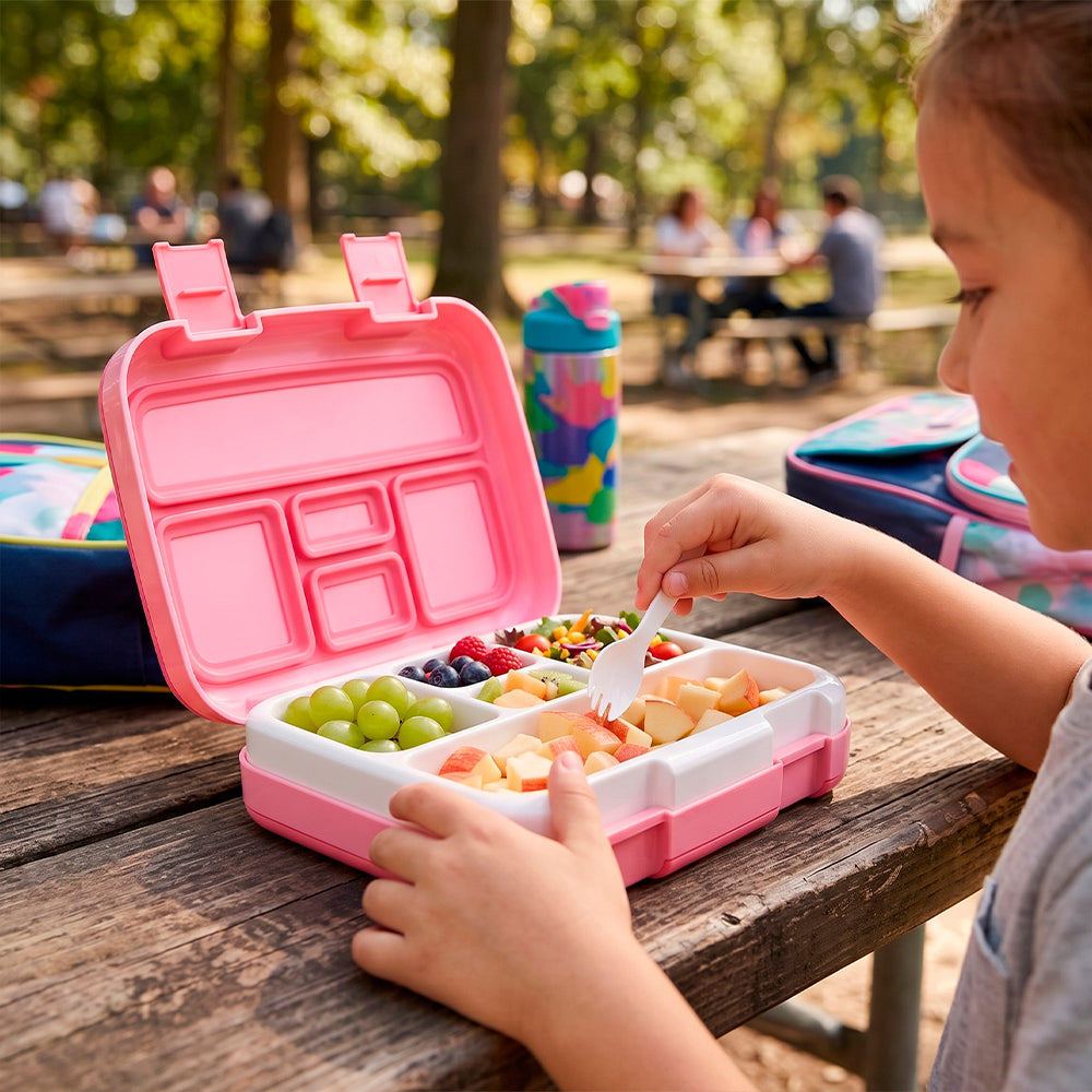 Lonchera Bento Box Infantil con 5 Divisiones y Cubierto