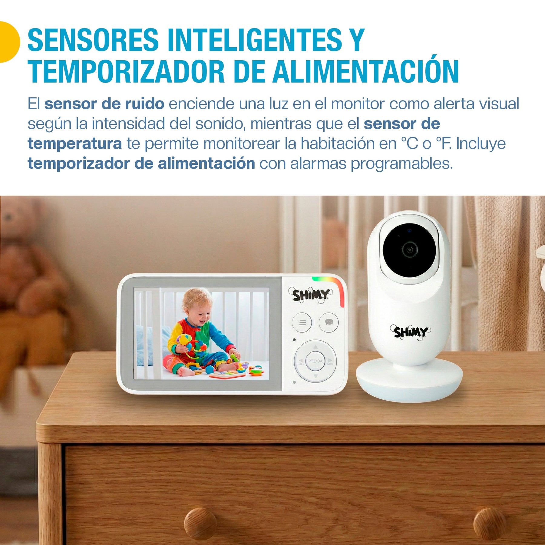 Monitor para bebé 3.5 pulgadas con cámara HD y VOX — contenido y accesorios