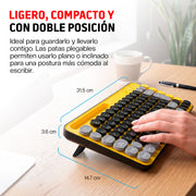 Teclado Inalámbrico en Español Diseño Retro con Teclas de Colores