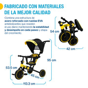 Triciclo Evolutivo 5 en 1 Plegable para Niños Shimy — contenido y accesorios