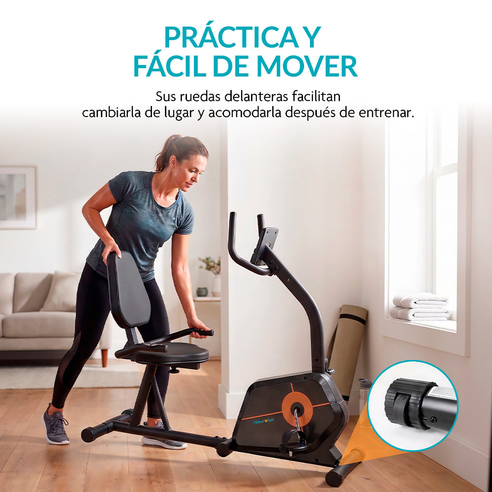 Bicicleta Estática con Respaldo, 8 Niveles de Resistencia, Monitor LCD y Asiento Ajustable