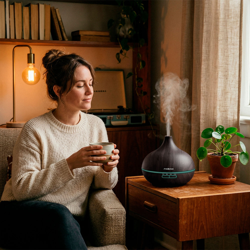 Humidificador y Difusor Ultrasónico 550 ml con Control Remoto — contenido y accesorios