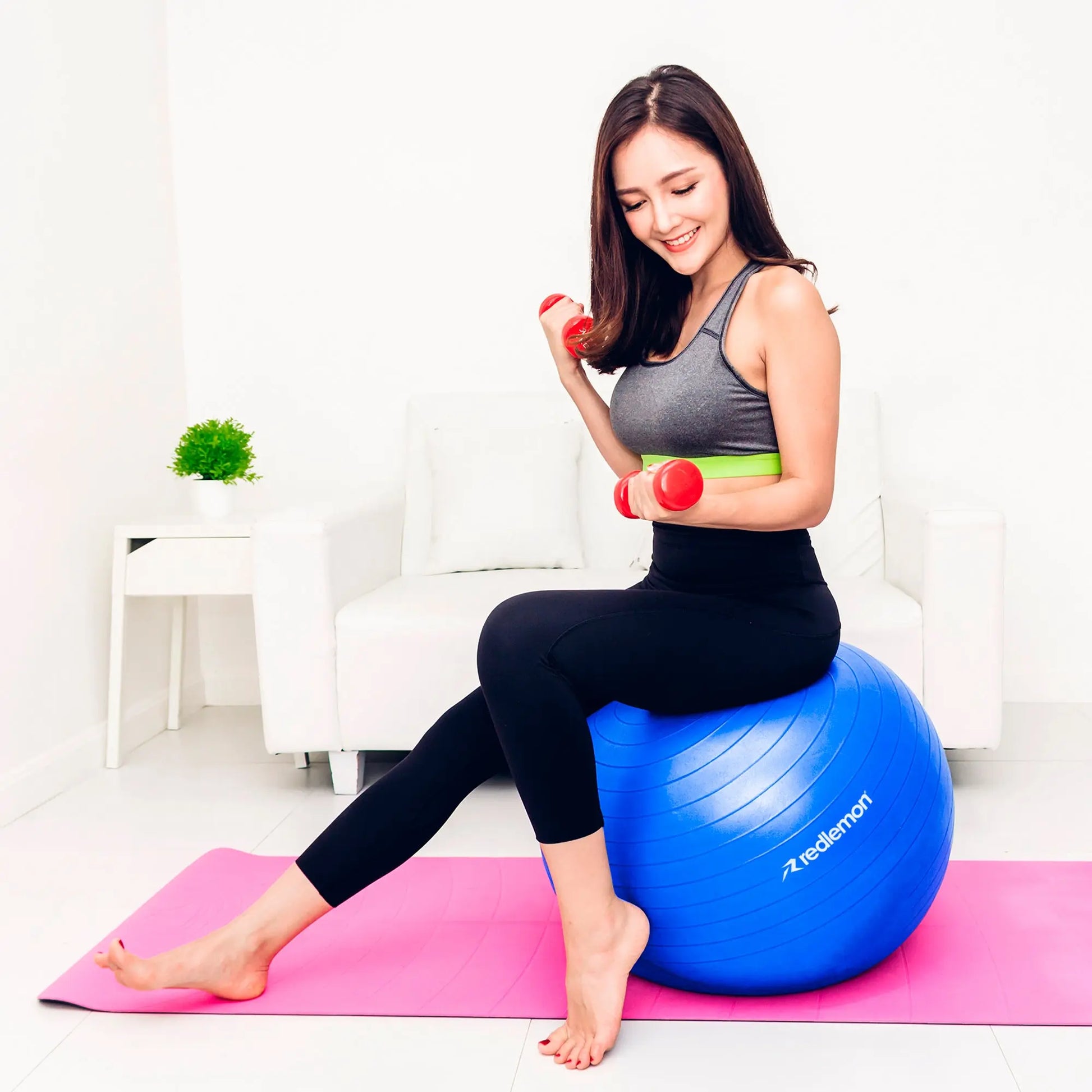 Pelota Pilates Yoga Fitness 65 Cm Con Bomba de Aire Redlemon Technology México