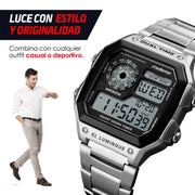 Reloj Digital Clásico con Correa de Metal Mod. 1335 Redlemon Technology México