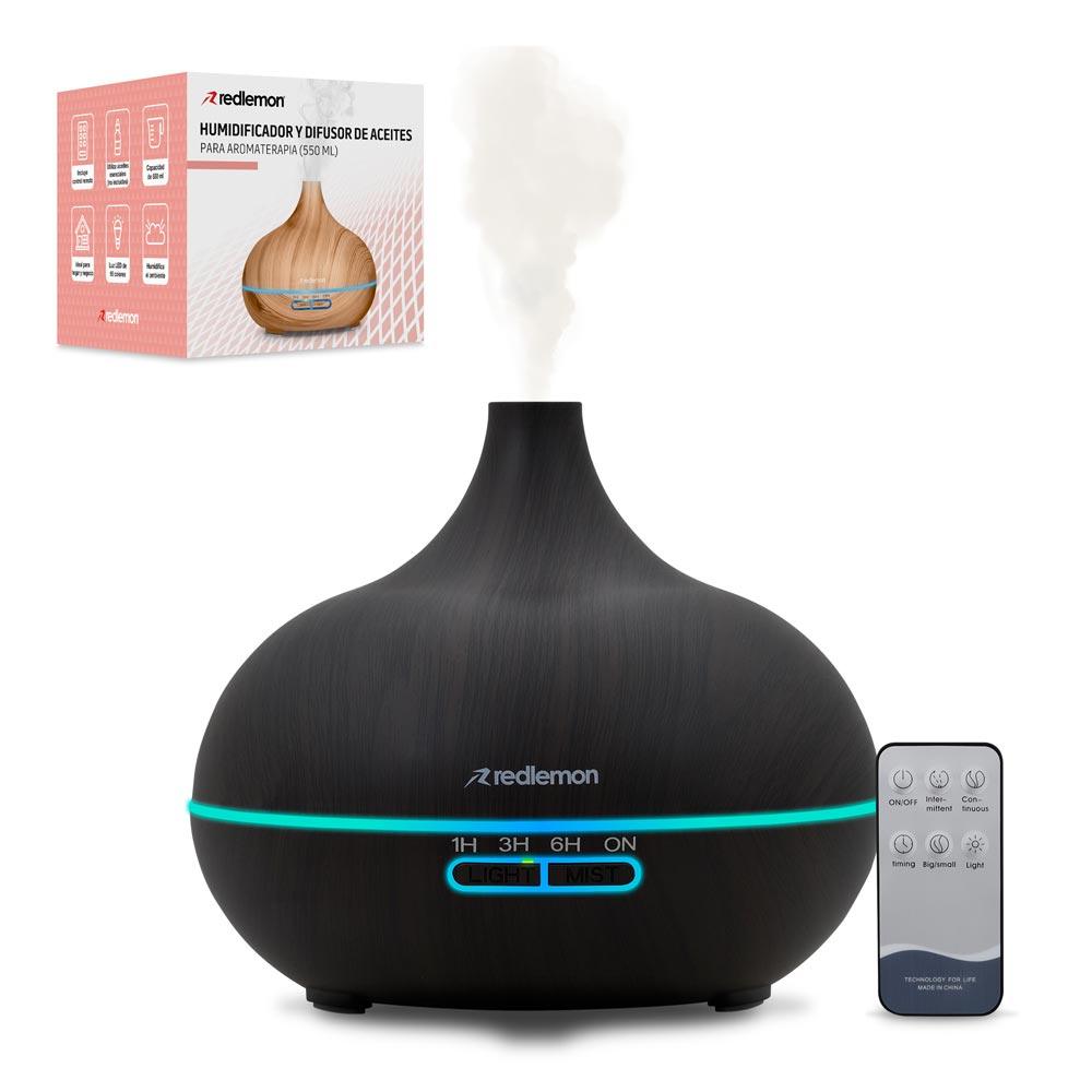 Humidificador y Difusor de Aceites Esenciales con Control Remoto (550ml) - Redlemon