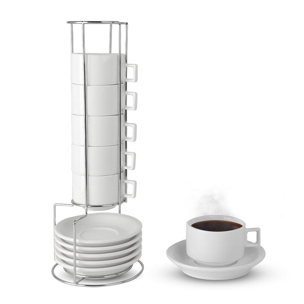 Tazas para Café Espresso con Platos Base Metálica Casa Litus - Redlemon