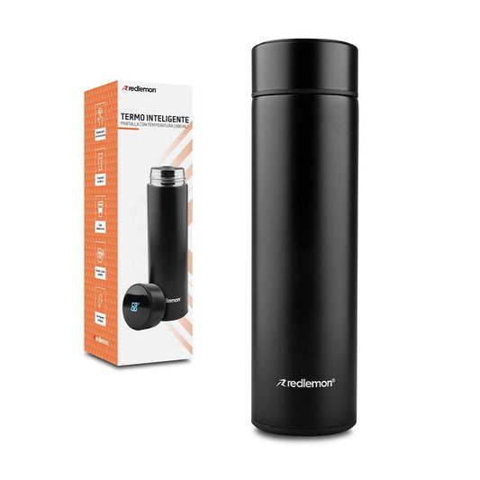 Termo Digital Inteligente de Acero Inoxidable con Termómetro de 480 ml - Redlemon