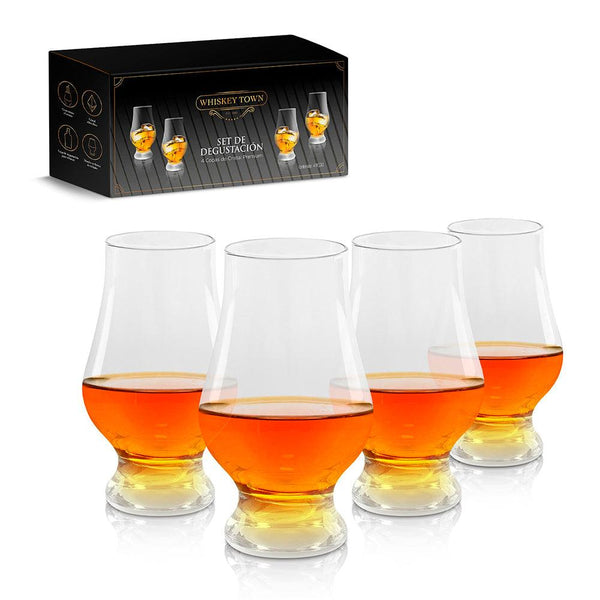 Copas de Vidrio para Whiskey Tequila Bourbon 4 Piezas - Redlemon