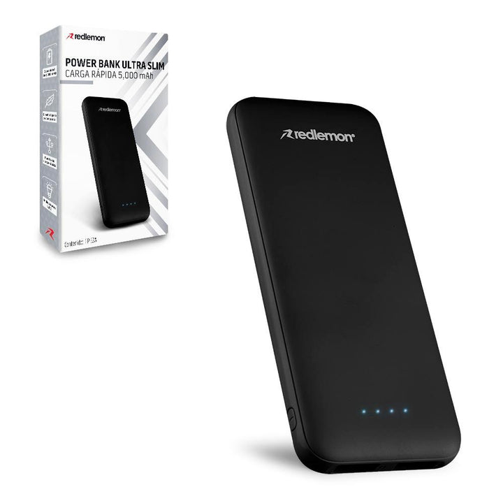 Power Bank 5000mah Batería Portátil Ultra Slim 2 Puertos USB - Redlemon