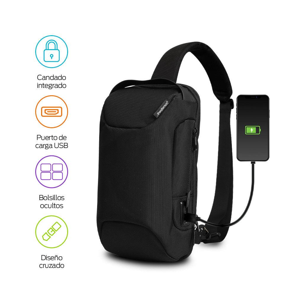 Mochila Antirrobo Mini con Candado y Puerto USB - Redlemon