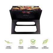 Asador de Carbón Portátil Plegable para Carne Asada Parrillada - Redlemon
