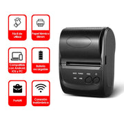 Mini Impresora Térmica Portátil Bluetooth, Inalámbrica, Para Tickets y Recibos POS PDV, 58mm - Redlemon