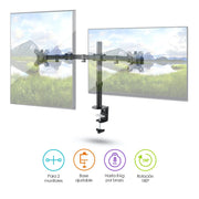 Soporte para 2 Monitores de 13” a 32” con Base para Escritorio - Redlemon