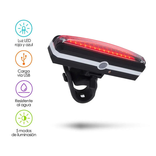 Luz Trasera para Bicicleta LED Recargable Impermeable - Redlemon