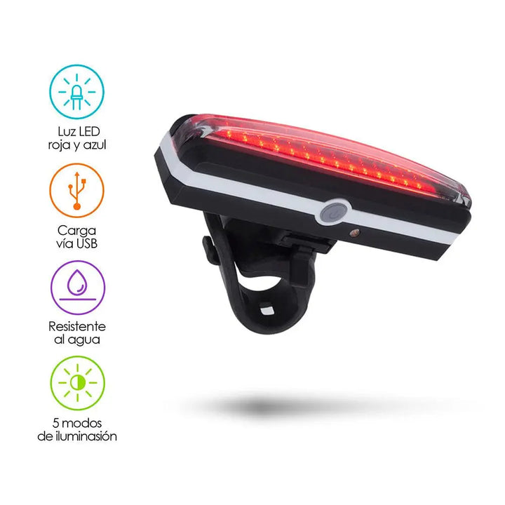 Luz Trasera para Bicicleta LED Recargable Impermeable