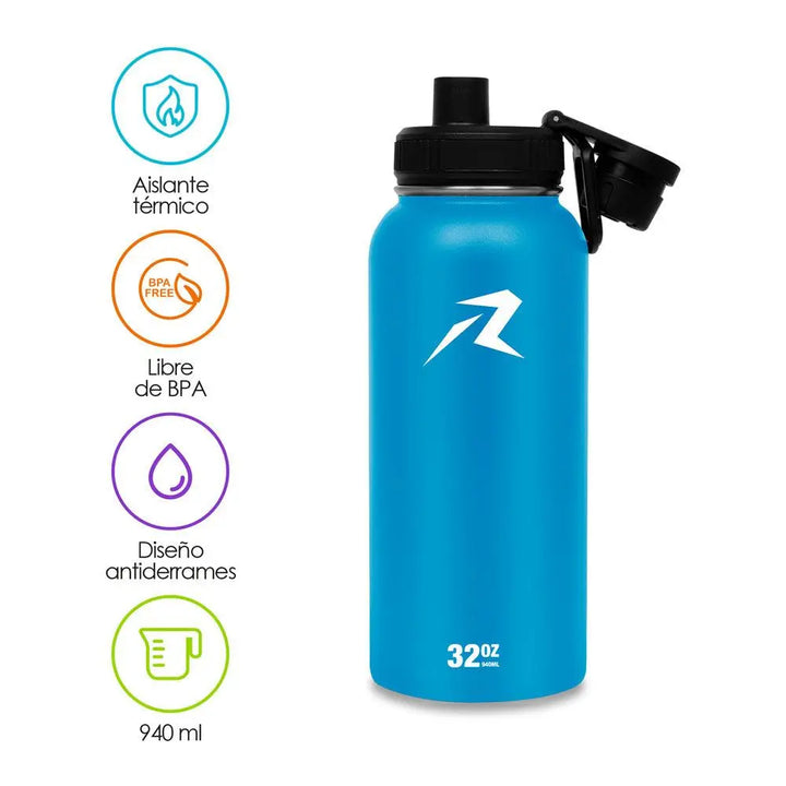 Termo de Acero Inoxidable con Aislamiento Térmico para Agua Fría o Caliente Capacidad 940 ml (32 Oz) - Redlemon