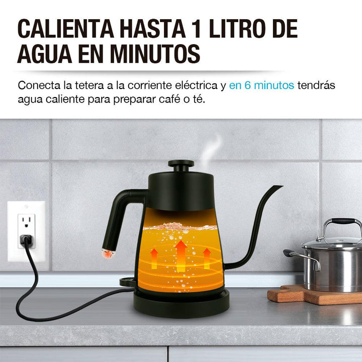 Tetera Eléctrica de Acero Inoxidable con Cuello de Cisne 1 Litro - Redlemon
