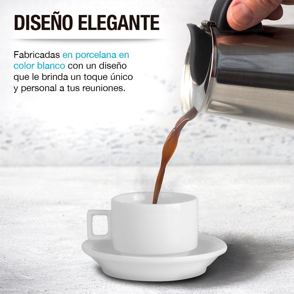 Tazas para Café Espresso con Platos Base Metálica Casa Litus - Redlemon