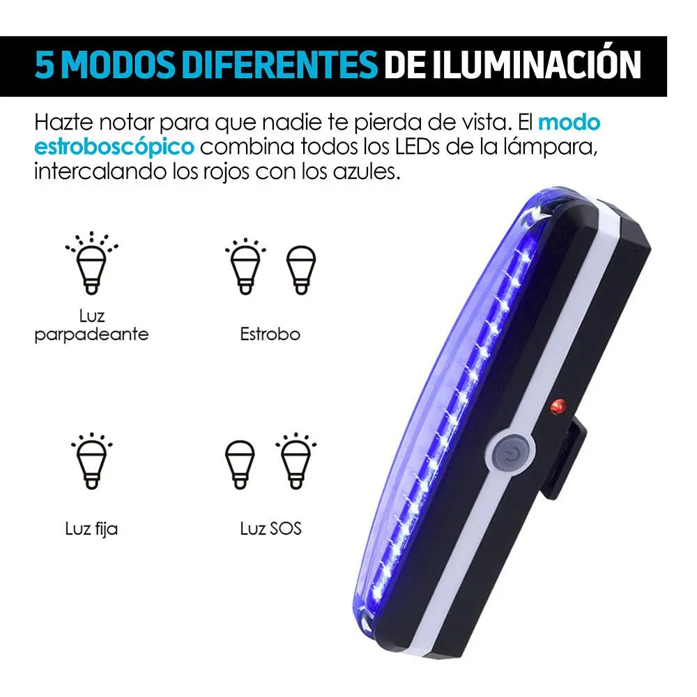 Luz Trasera para Bicicleta LED Recargable Impermeable - Redlemon