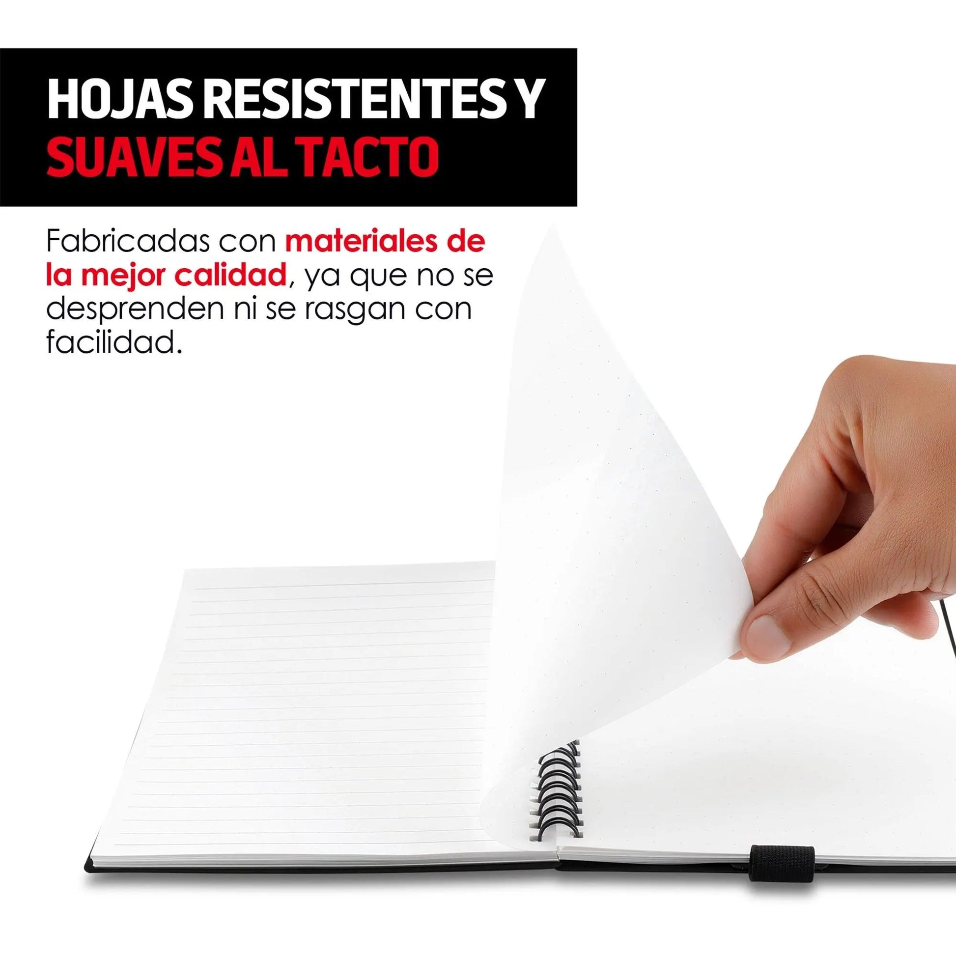 Libreta Inteligente Reutilizable de 50 hojas con 3 plumas Color negro - Redlemon