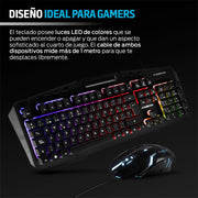 Kit de Teclado y Mouse Gamer Alámbrico USB con Luz LED - Redlemon