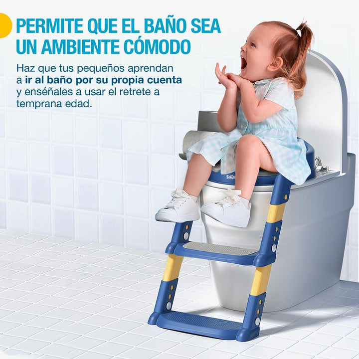 Asiento de Entrenamiento para Baño para Niños con Escalera Plegable - Redlemon