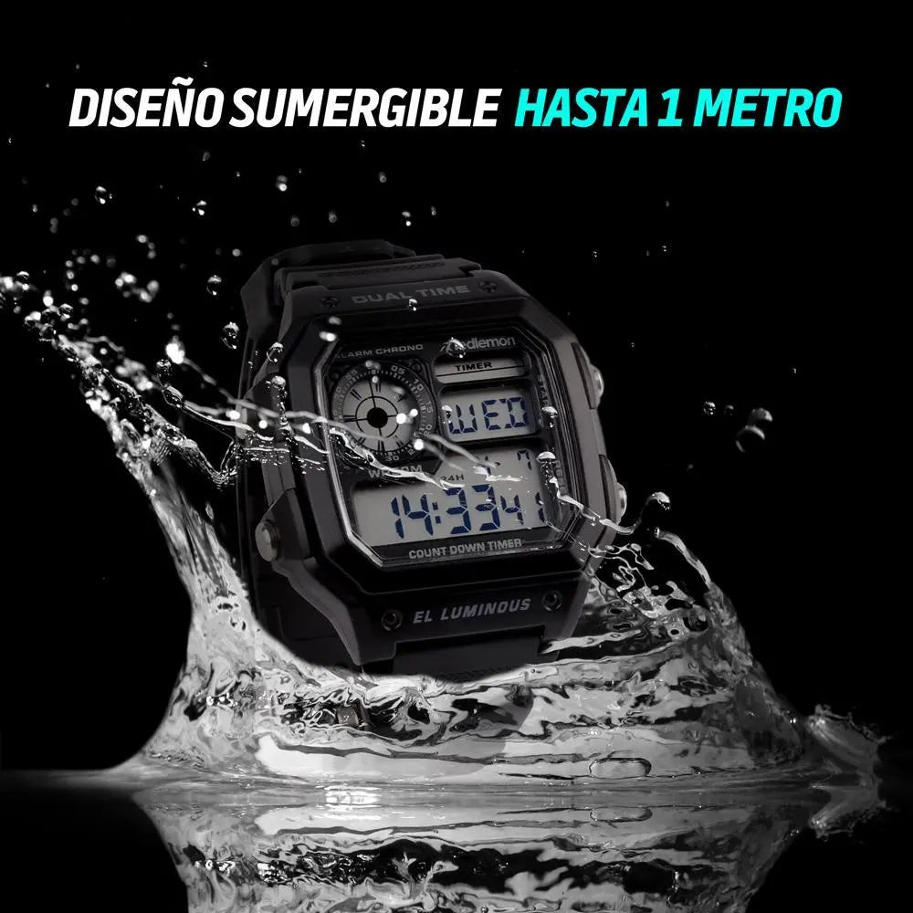 Reloj Clásico Deportivo Resistente Pantalla Digital Mod.1299 - Redlemon