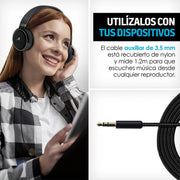 Audífonos Tipo Diadema Sonido HD Plegables Aux. 3.5mm - Redlemon