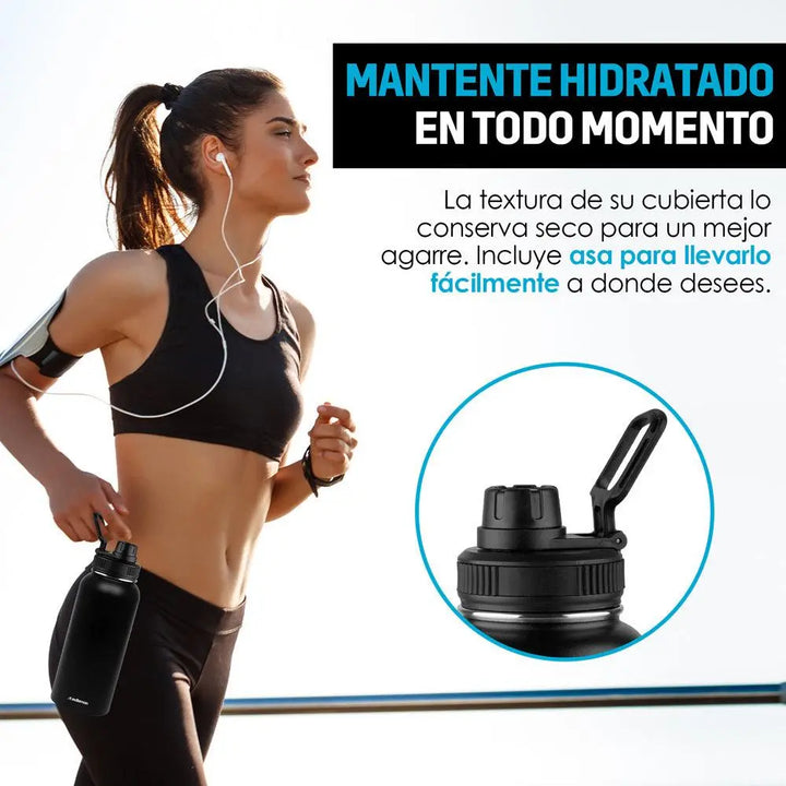 Termo de Acero Inoxidable con Aislamiento Térmico para Agua Fría o Caliente Capacidad 940 ml (32 Oz) - Redlemon